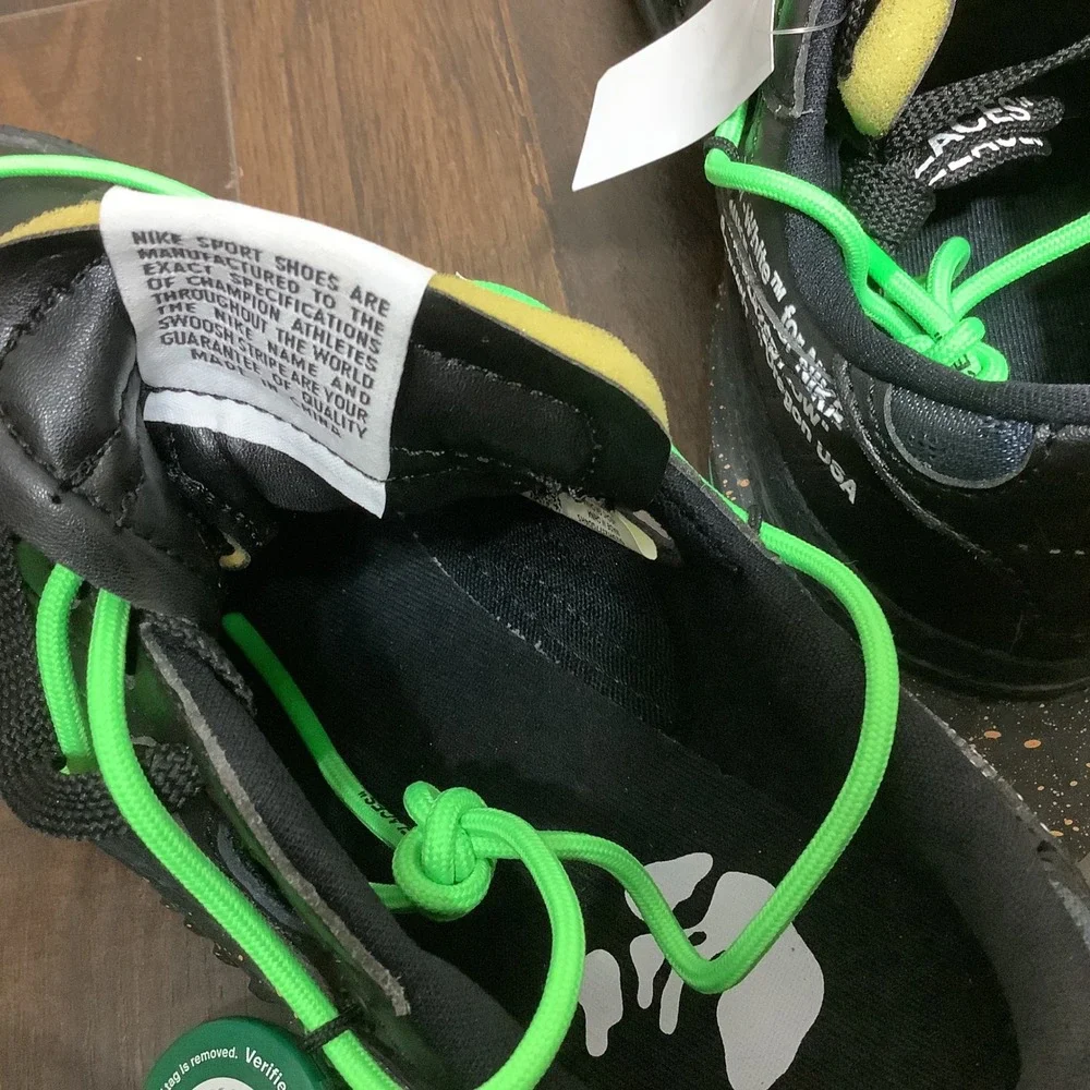 Nike Off-White Blazer Low Black Electro Green Size 7.5 DH7863-001 Mens Sneakers
